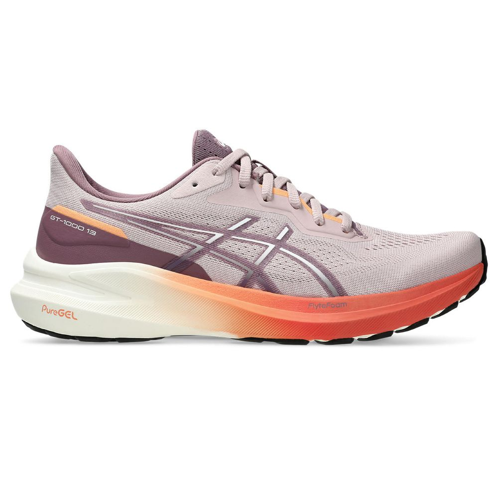 Tênis ASICS GT-1000 13 - Feminino - Rosa com Branco e Laranja