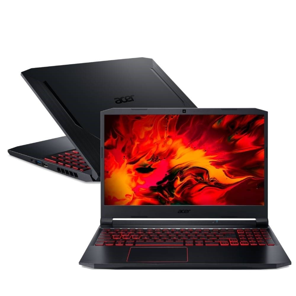 Notebook Gamer Acer Nitro 5, Tela de 15.6", AMD Ryzen 7, SSD 256GB, 8GB RAM, Windows 11, Preto/Vermelho