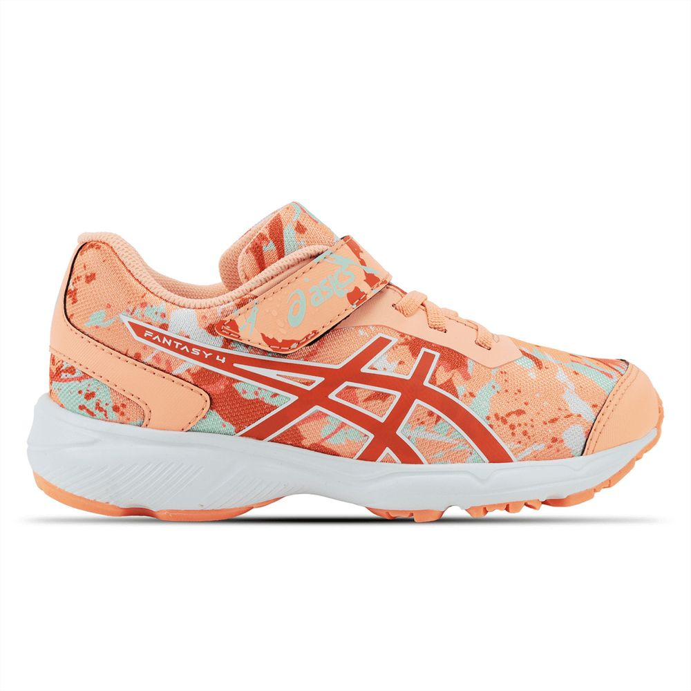 Tênis ASICS Fantasy 4 - Infantil - Laranja com Branco e Vermelho