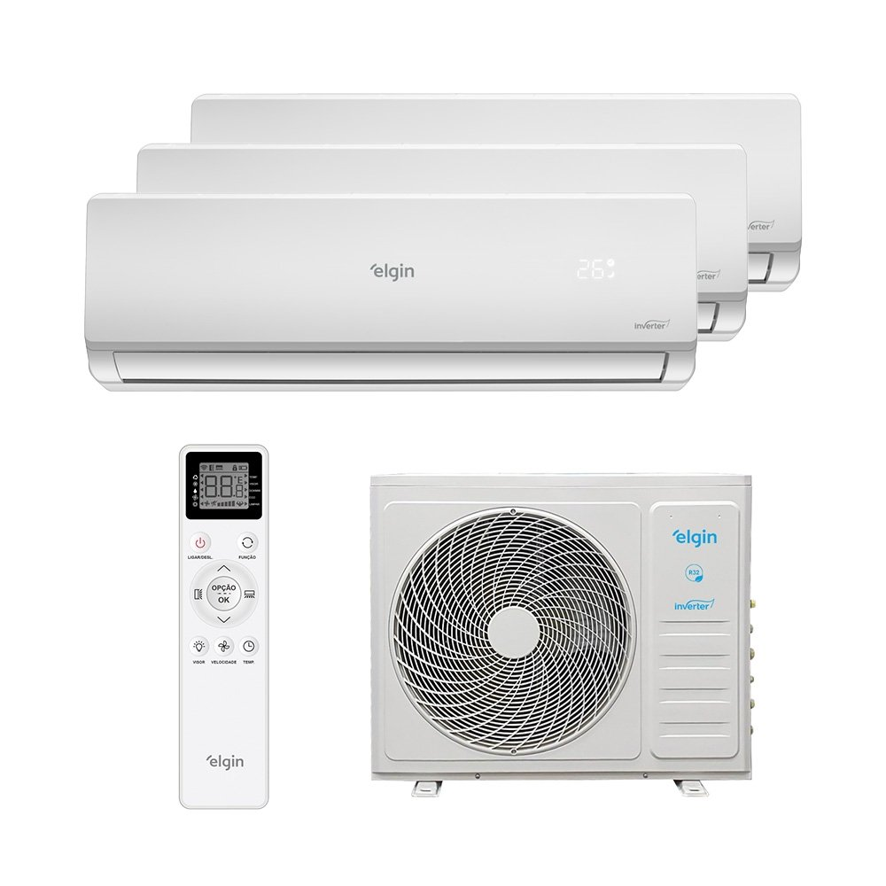 Ar Condicionado Multi Split Inverter Elgin Hw R-32 Wifi 27000 Btus (2x Evap 9.000 e 1 Evap