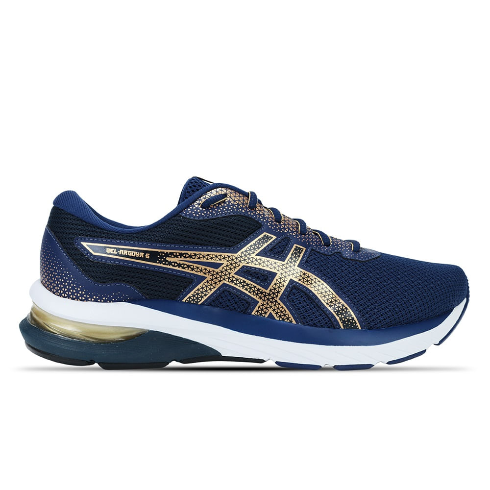 Tênis ASICS GEL-Nagoya 6 - Masculino - Azul Marinho com Dourado