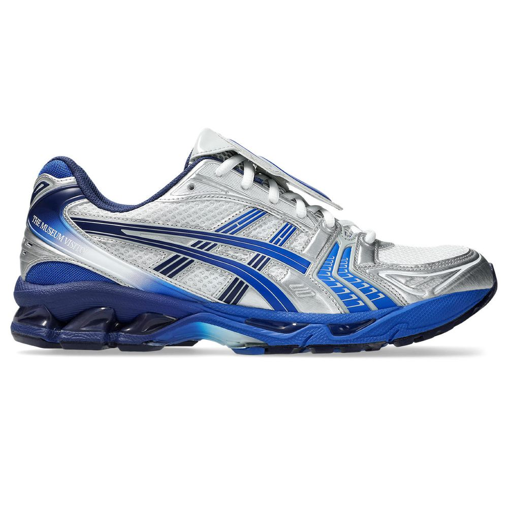 Tênis ASICS GEL-Kayano 14 x The Museum Visitor - Unissex - Prata com Azul