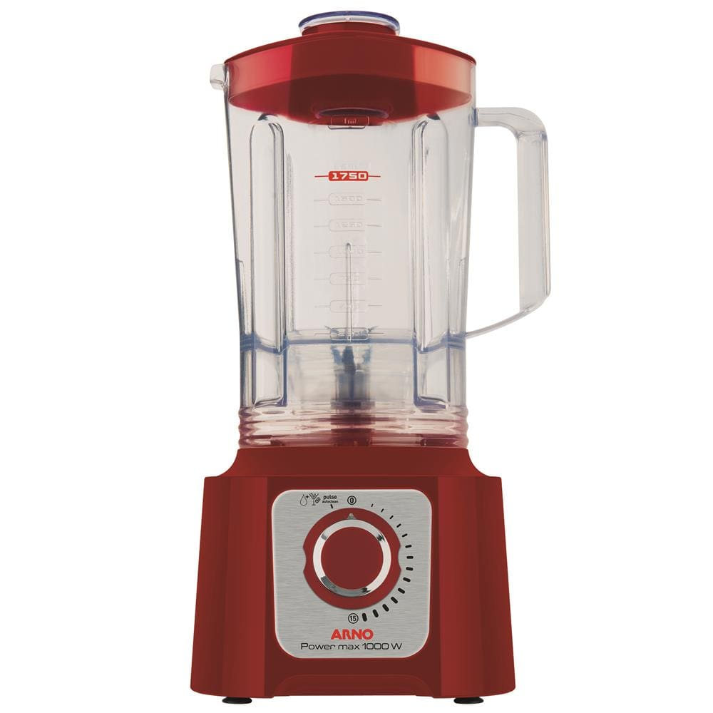 Liquidificador Arno Power Max LN54 Vermelho 1000W com 15 Velocidades, 6 Lâminas e Jarra de 3,1L - 220 V