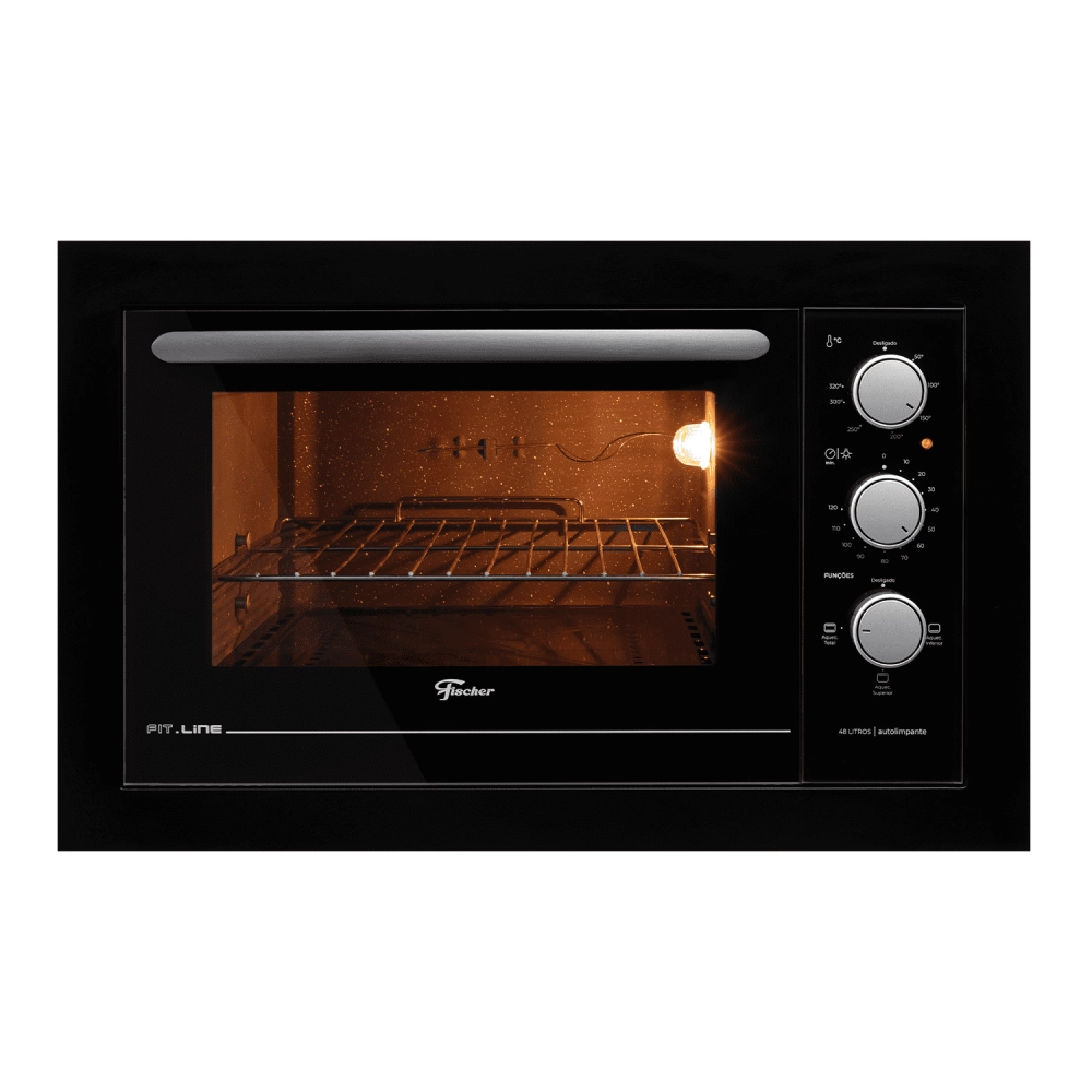 Forno Eletrico Fischer Fit Line Embutir 48l Preto 95481/95482