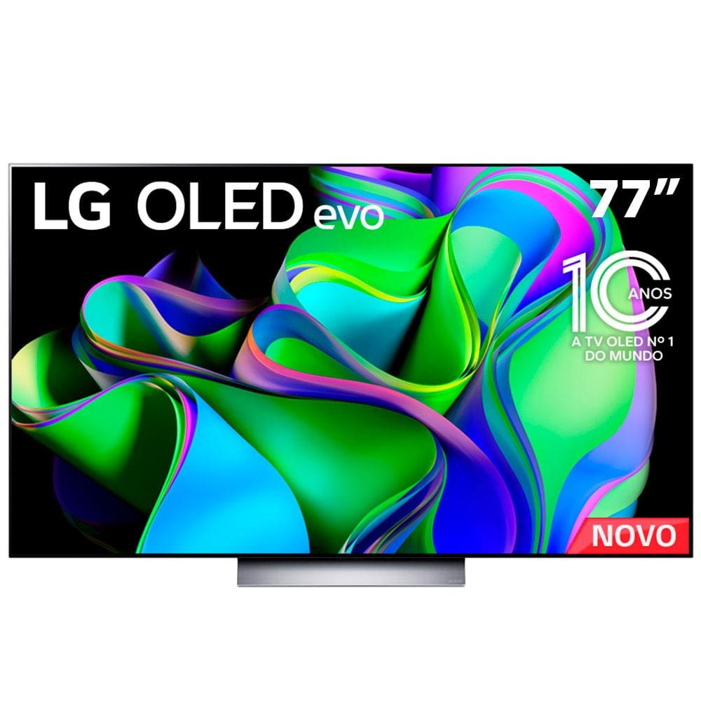 Smart TV 77" 4K LG OLED77C3PSA Evo 120Hz, G-Sync FreeSync, Bluetooth, ThinQ AI, Alexa, Google e 4 HDMIs