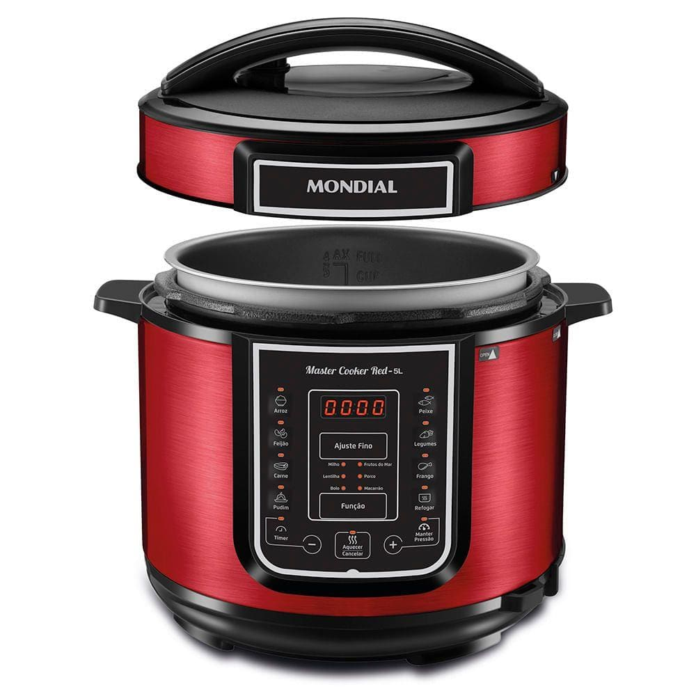 Panela de Pressão Elétrica Mondial Master Cooker Red PE-39 - 220V