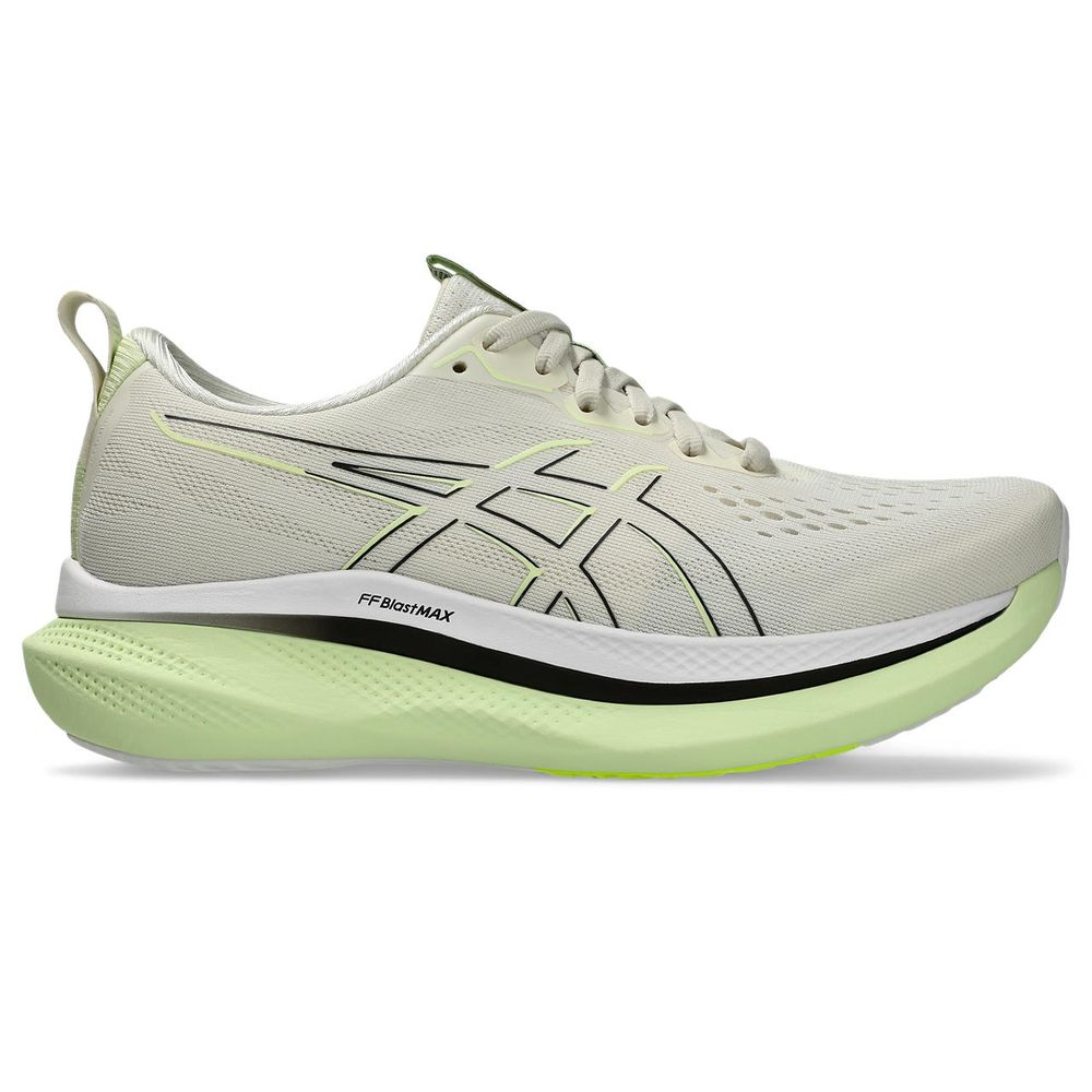 Tênis ASICS Glideride Max - Feminino - Cinza com Verde e Preto