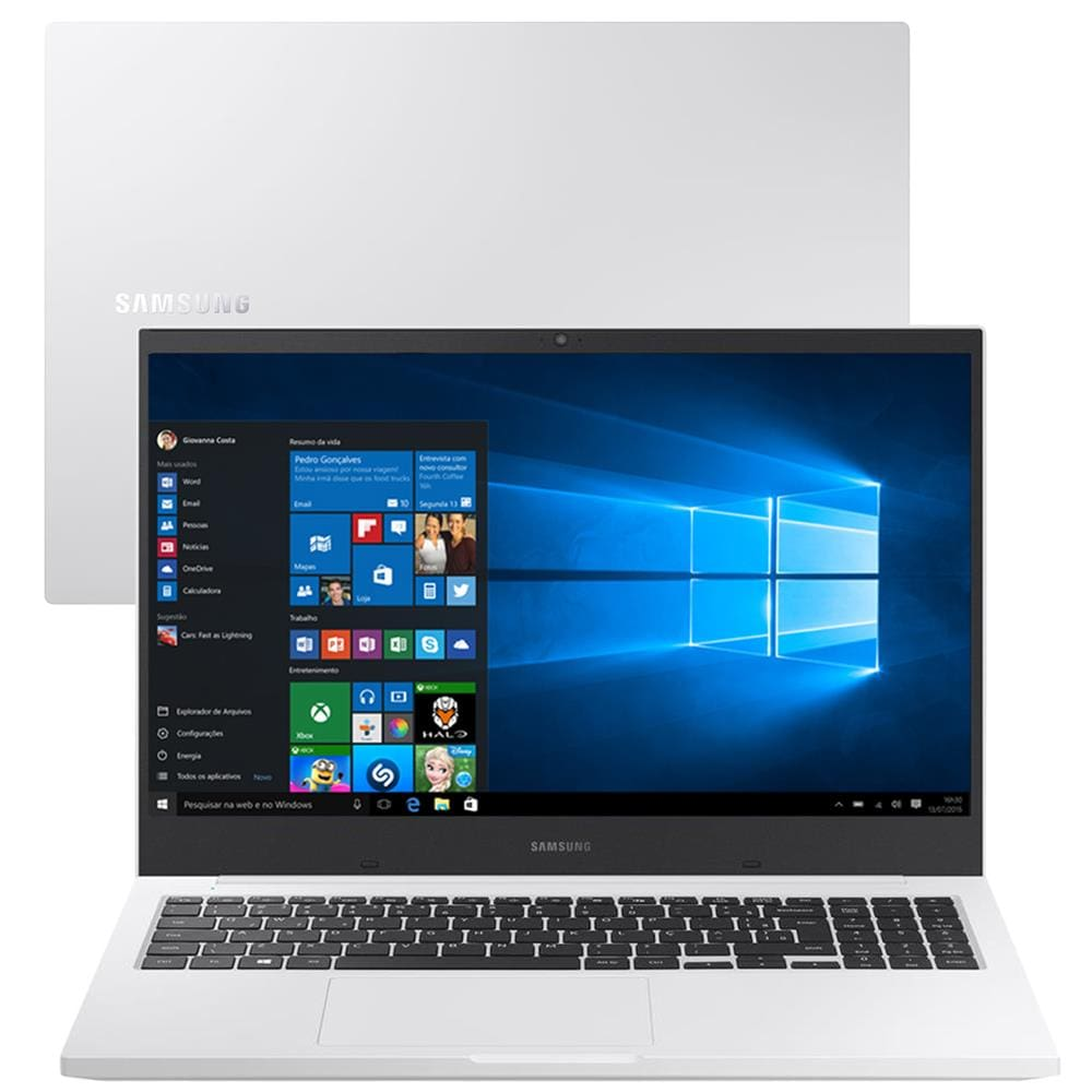 Notebook Samsung Book E30 Intel Core i3-10110U 10ª Geração 4GB 1TB 15.6'' Windows 10 Home NP550XCJ-KT2BR Branco