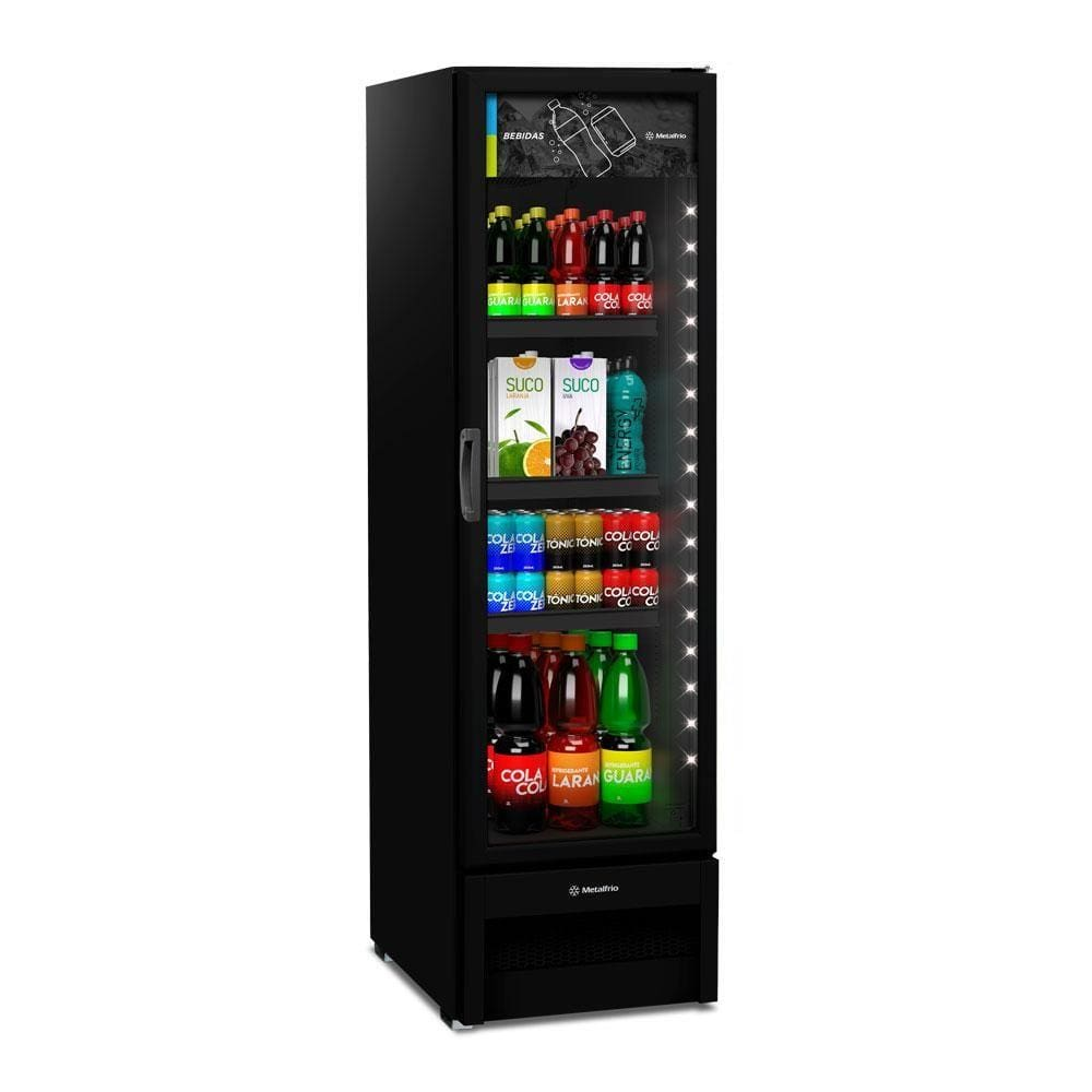 Visa Cooler Refrigerador Multiuso Expositor Vertical 296L VB28RH All Black 220V - Metalfrio - 220V