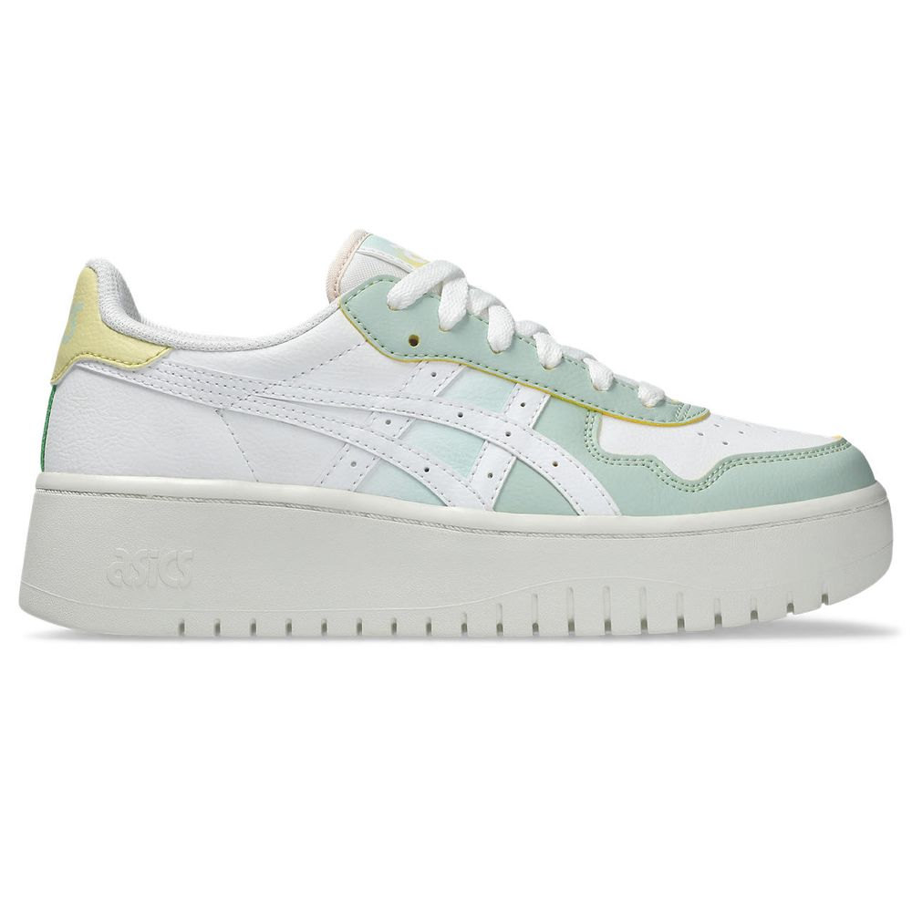 Tênis ASICS Japan S PF - Feminino - Branco com Verde e Amarelo