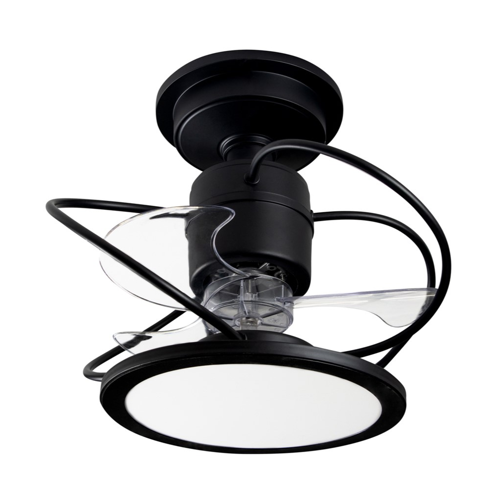 Ventilador de Teto Treviso Preto Fosco Confort LED Bivolt