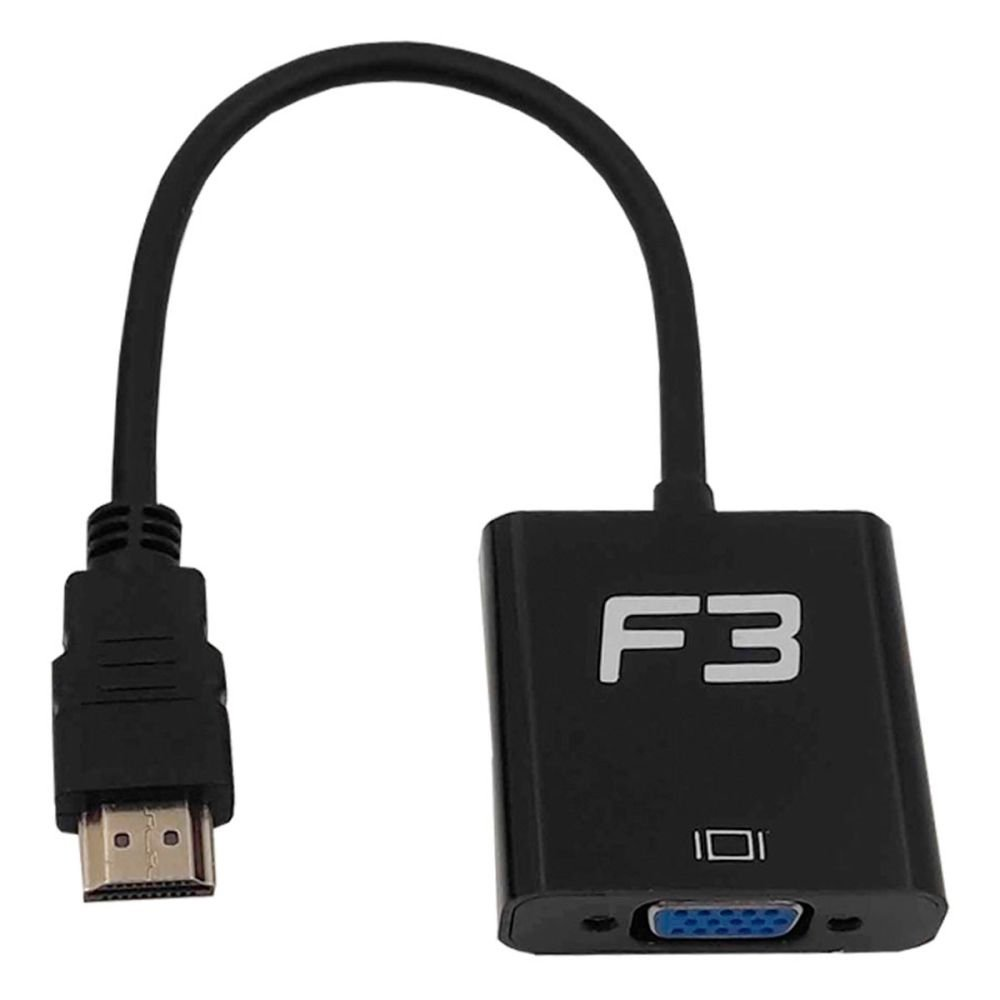 Cabo Adaptador HDMI Macho para VGA Fêmea F3 AD-HM/VGA - 121