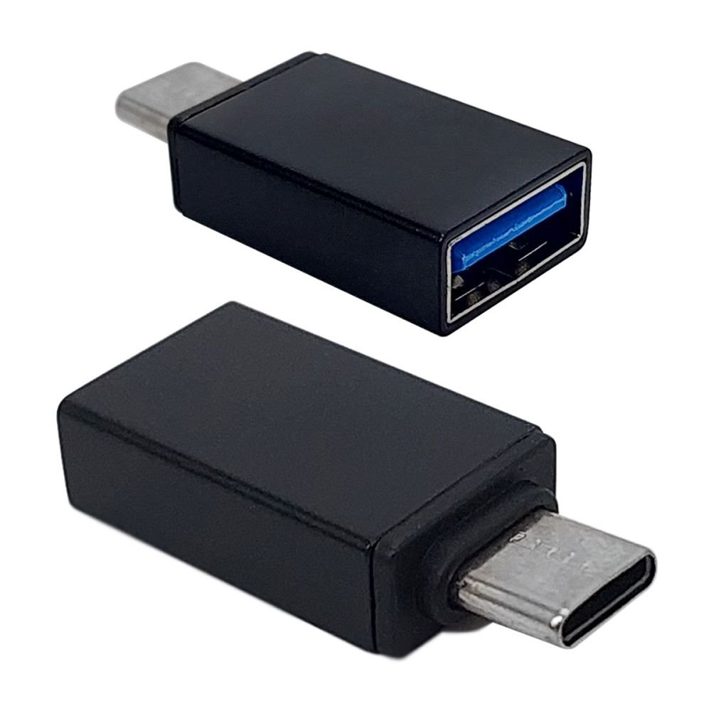 Adaptador Tipo-C (Macho) x USB (Fêmea) GV Brasil, Preto - ADT.1092