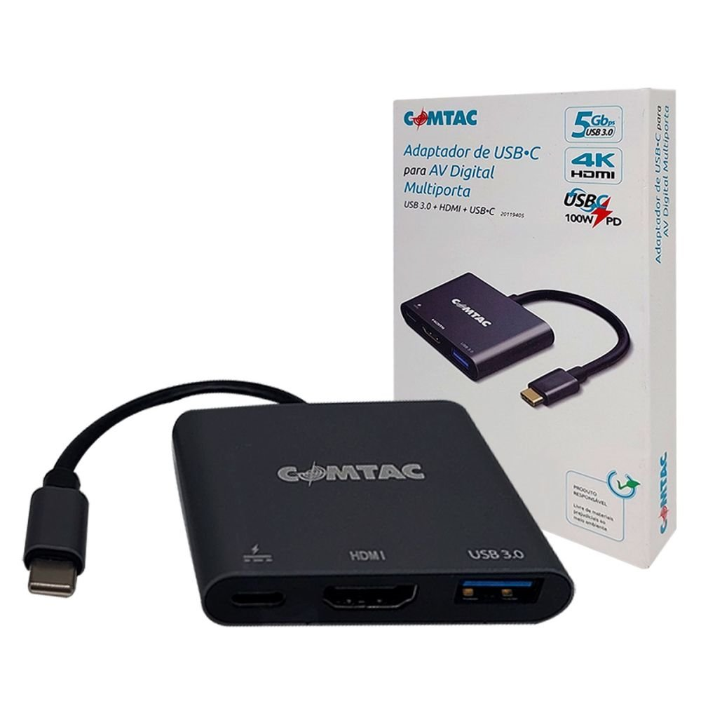 Conversor USB-C x USB 3.1, Tipo C, HDMI, Comtac, - 20119405