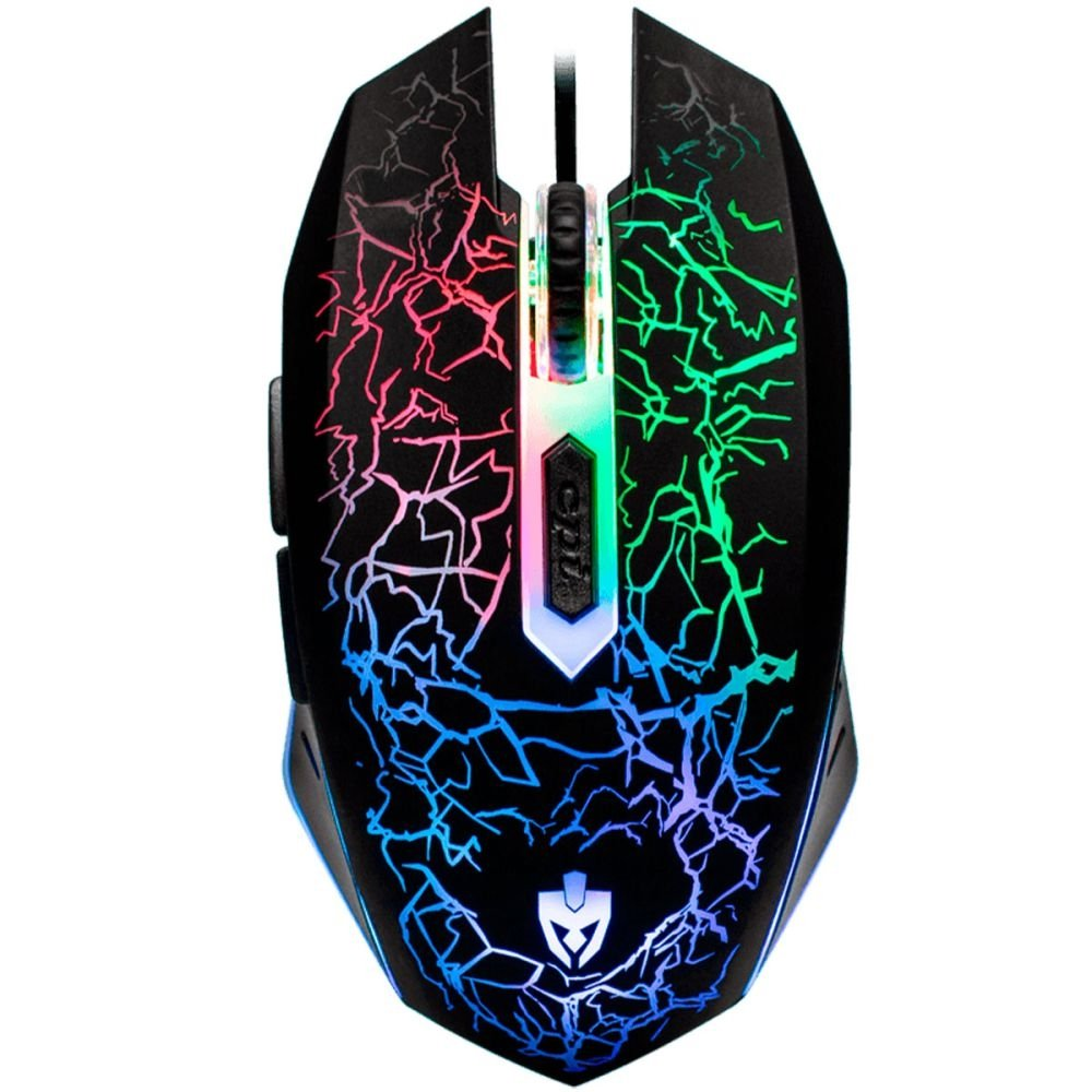 Mouse Gamer Evolut Rayden, USB, 2400 DPI, Iluminação Rainbow - EG-104