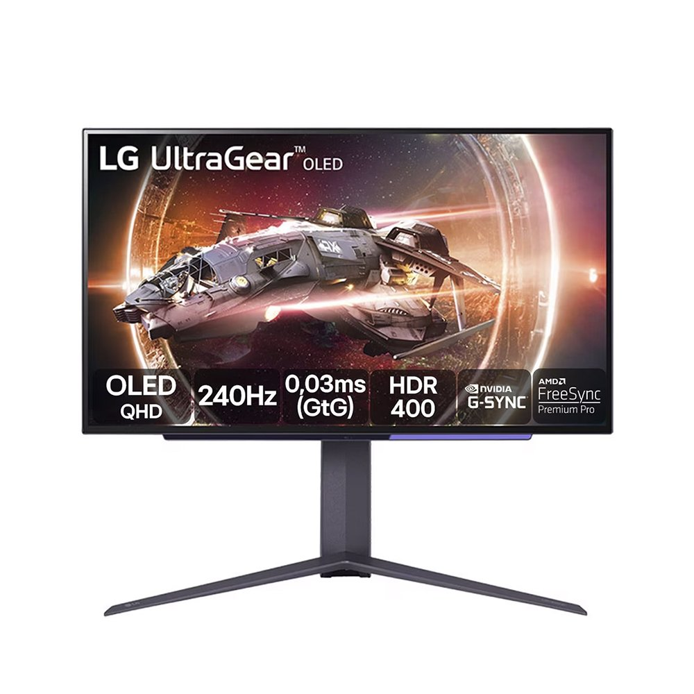 Monitor OLED QHD 27" LG Gamer 27GS95QE-B | UltraGear, HDMI, Cinza e Roxo, 240Hz