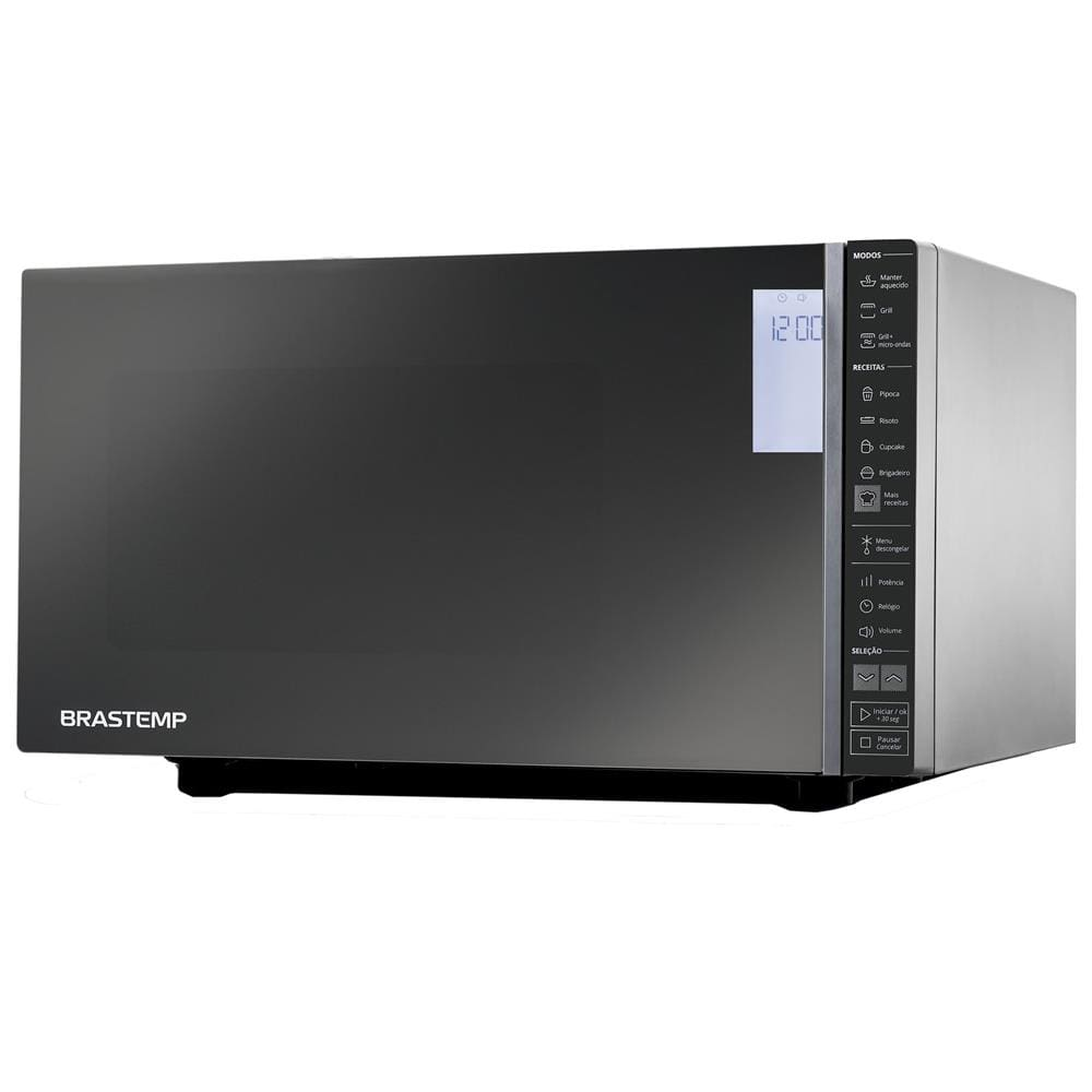 Forno de Micro-ondas Brastemp BMG45AR com Grill Espelhado e Painel Integrado Inox Espelhado - 32 Litros - 127V