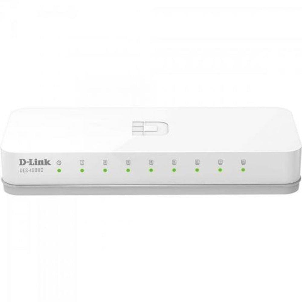 Switch Fast 8 Portas 100Mbps DES-1008C Branco D-LINK