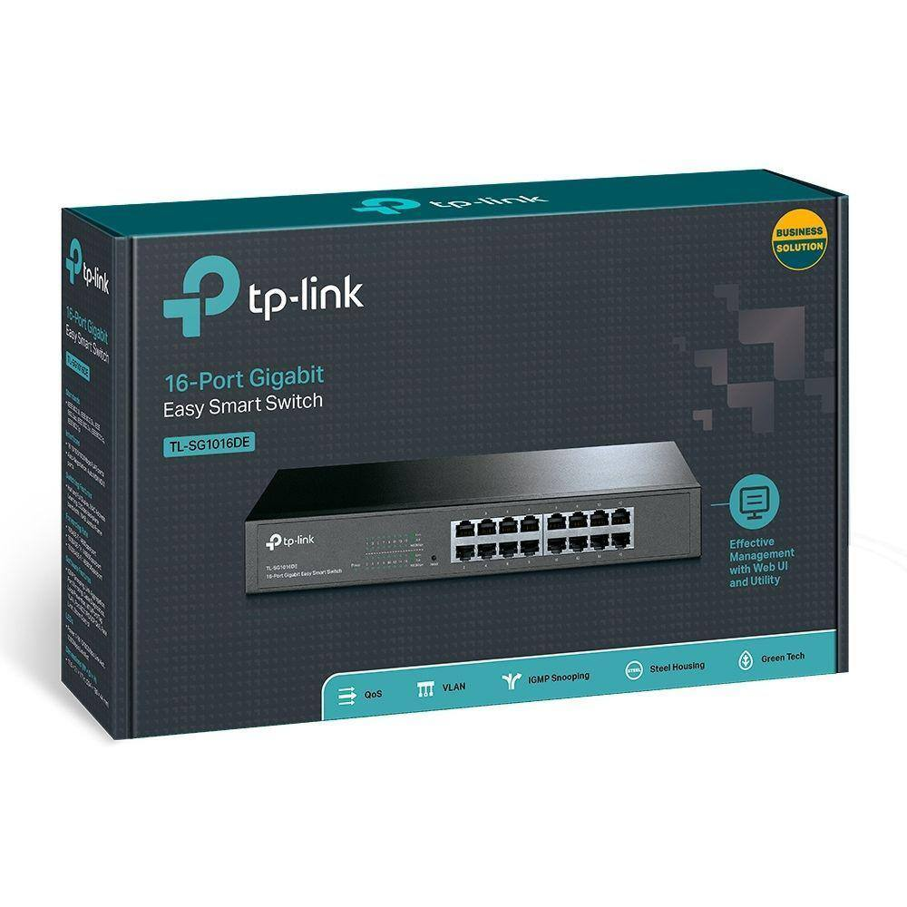 Switch Tp-Link Tl-Sg1016de 16 Portas Gigabit 10/100/1000Mbps