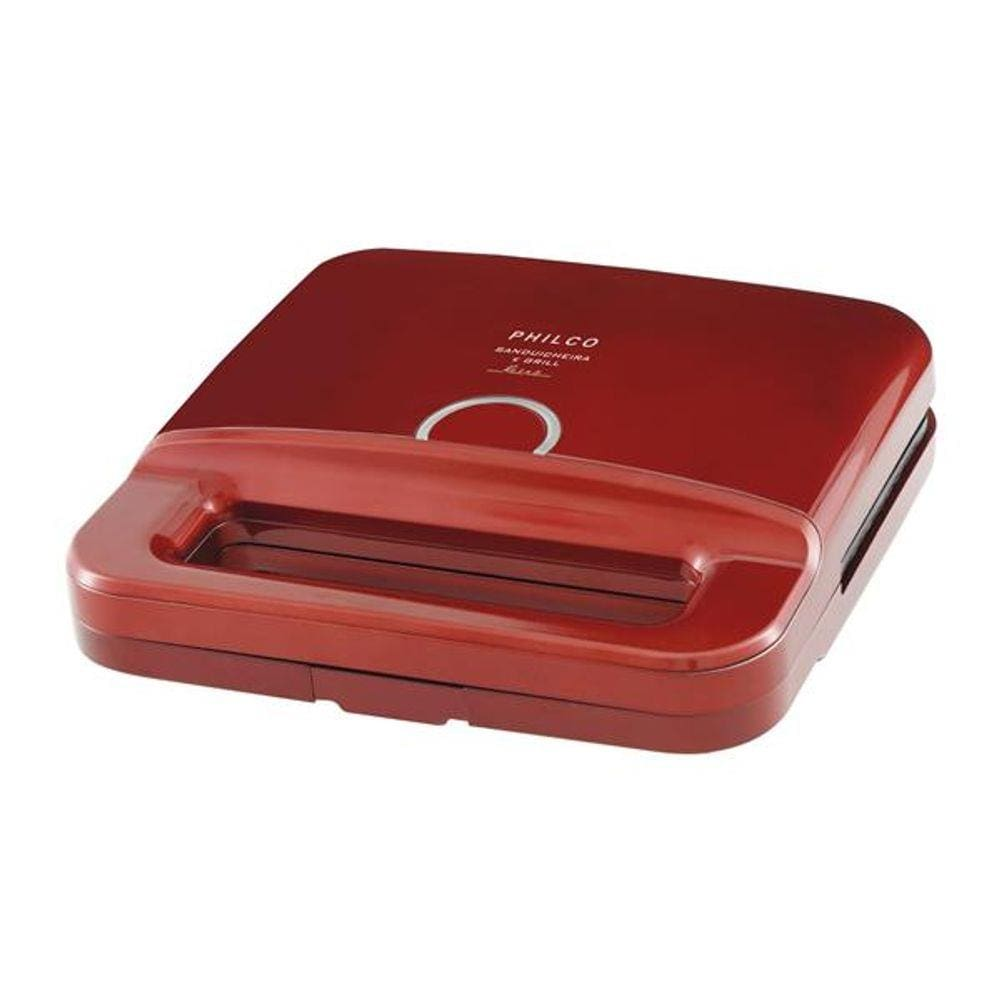 Sanduicheira e Grill Retrô Vermelho 750W Philco PGR01V - 110V