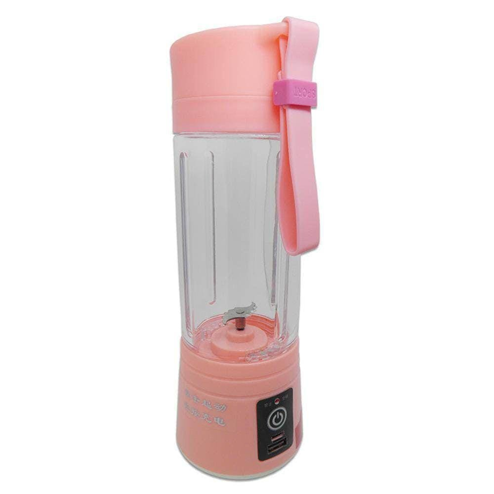 Mini Liquidificador Portatil Com Bateria Recarregavel Rosa