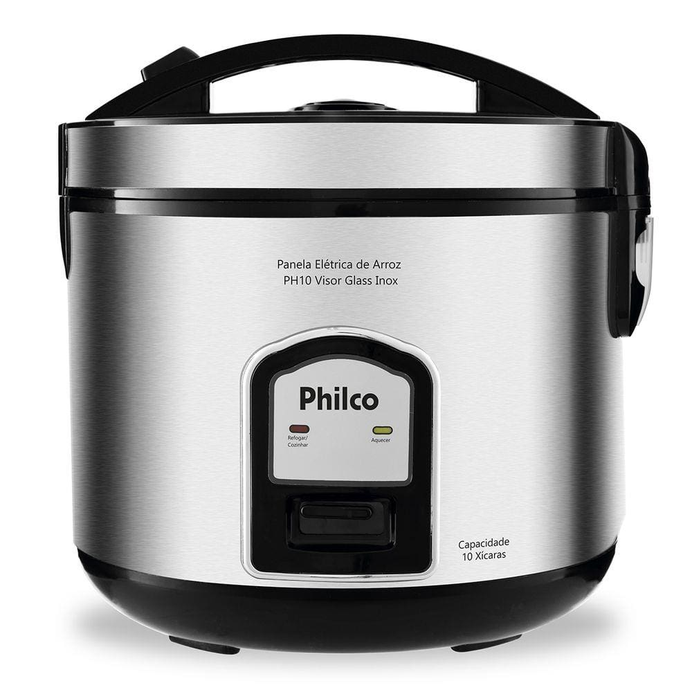 Panela de Arroz Elétrica Philco PH10 10 Xícaras Preta e Inox - 110V