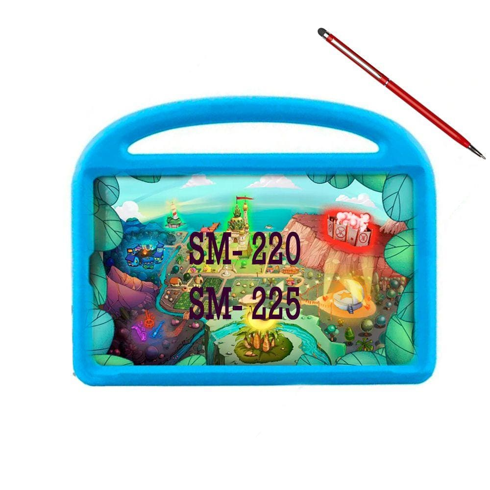 Capa Infantil Tablet Samsung Tab A7 Lite 8.7 T225 T220 - Cor: Azul