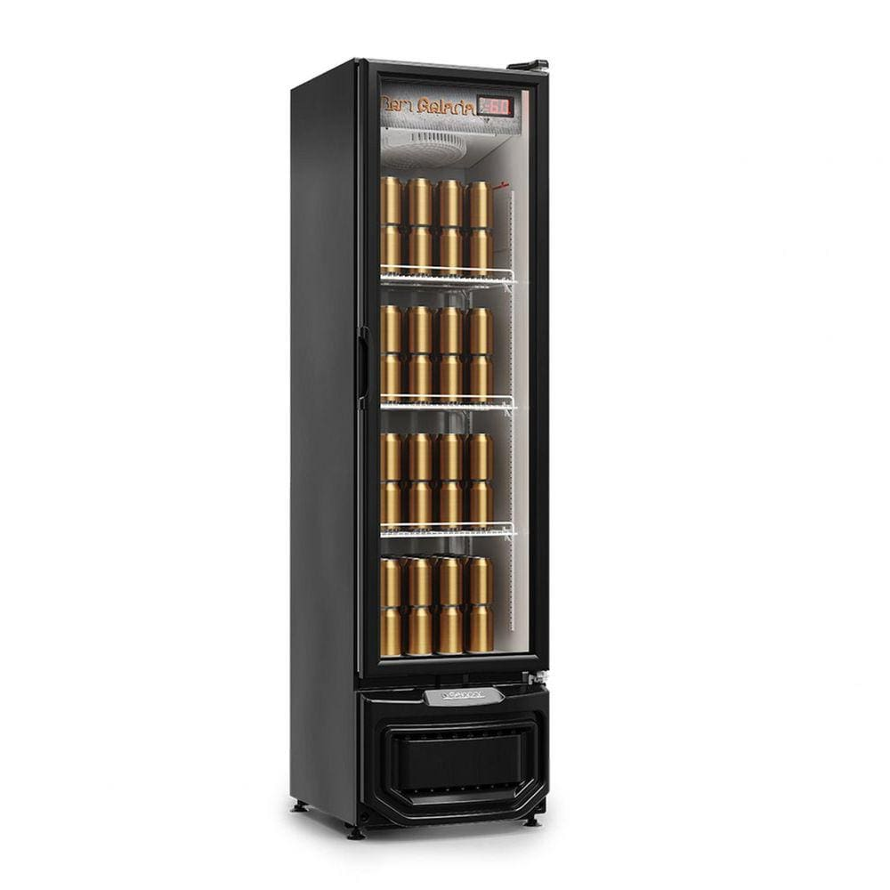 Refrigerador Vertical Cervejeira 230 Litros 127v Frost Free Porta de Vidro GCB-23EV/PR Gelopar Preto - 110V