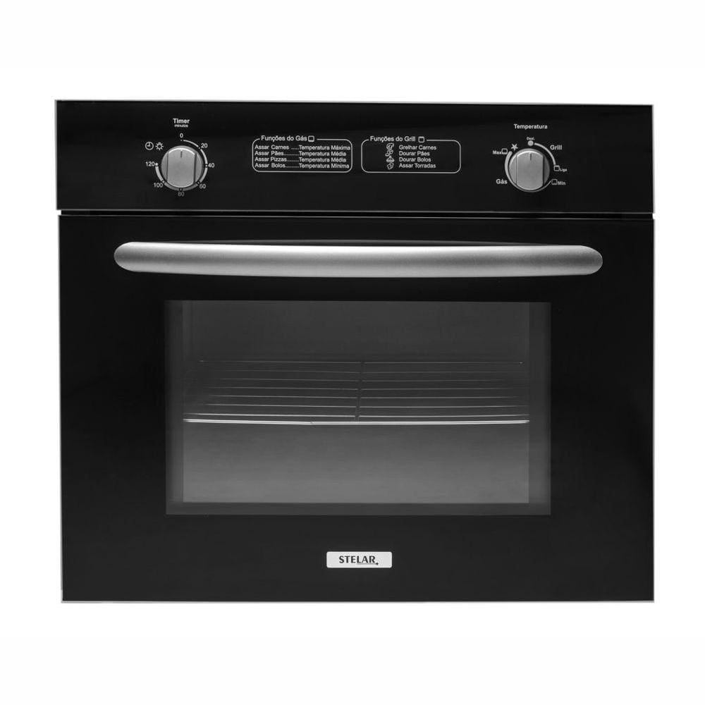 Forno de Embutir a Gás Stelar Napoli Preto 46 Litros - 220V