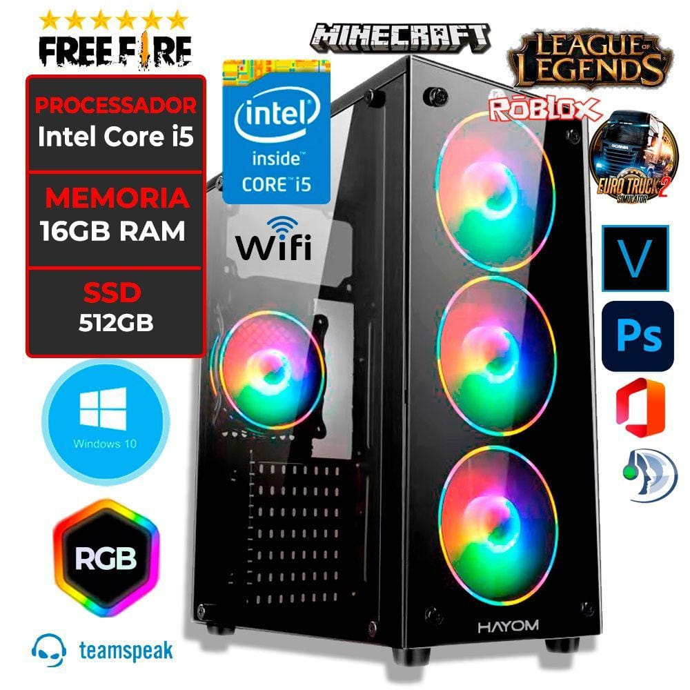 Pc Gamer Barato Intel Core i5 16GB ssd 512GB Fonte 650w ULTR