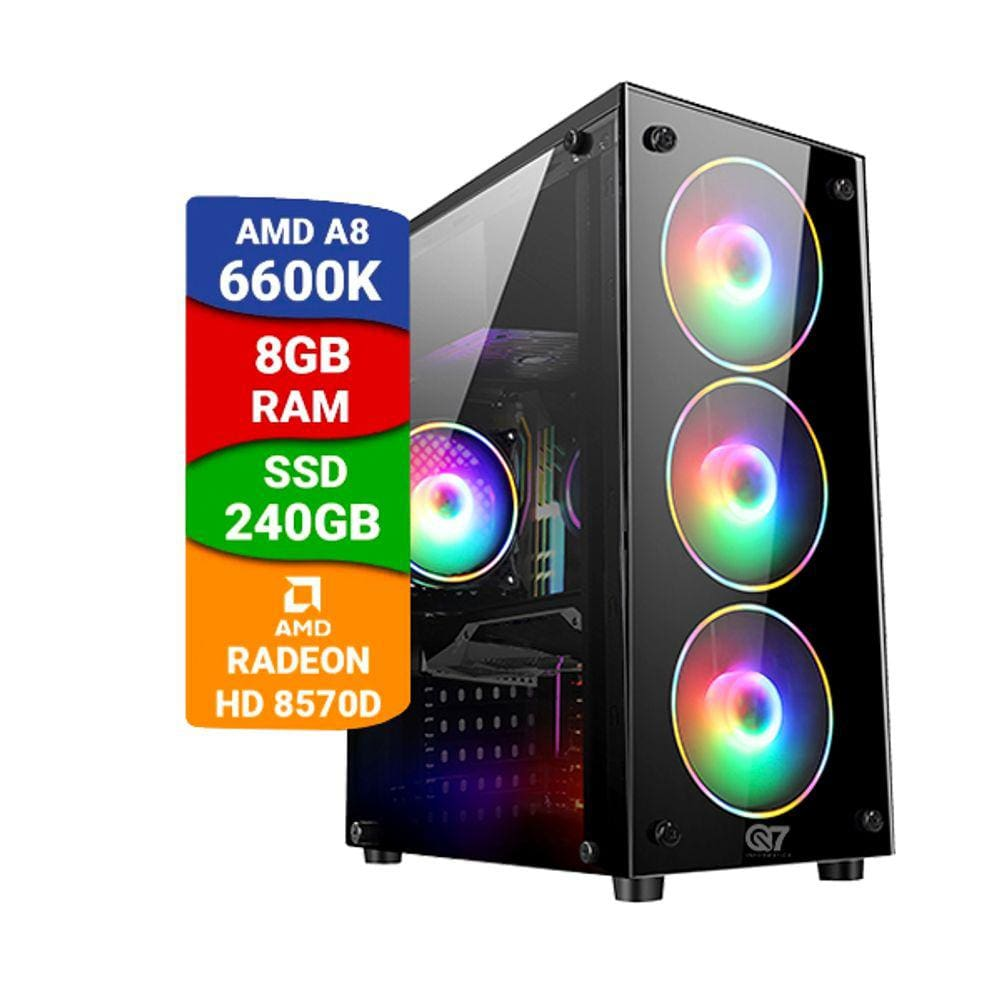 Pc Gamer Amd A8 6600k 16Gb Radeon Hd8570d Ssd 480Gb