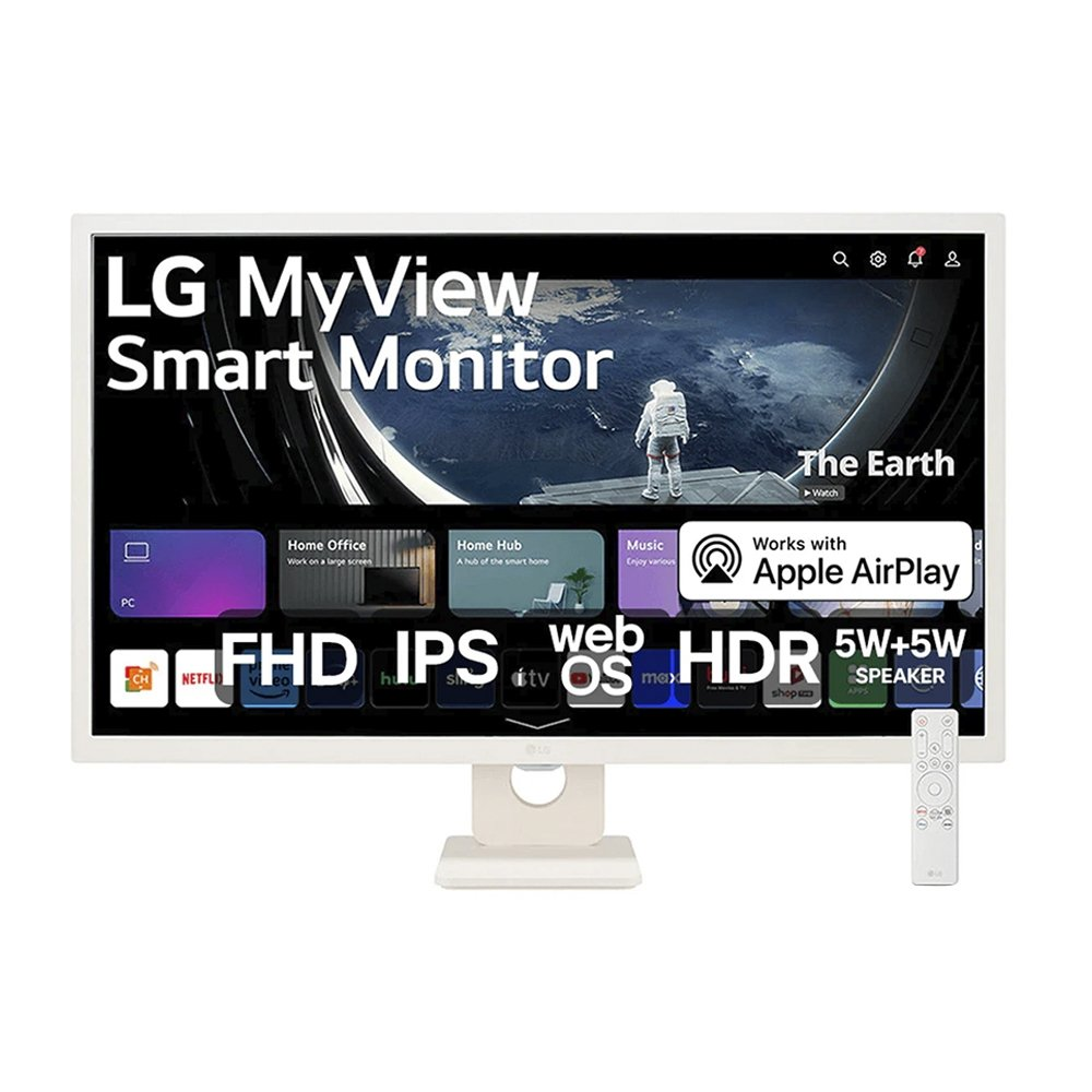 Monitor 32" LG Smart 32SR50F-W | Led IPS, Full HD, 60 Hz | com 2 HDMI, 2 USB 2.0