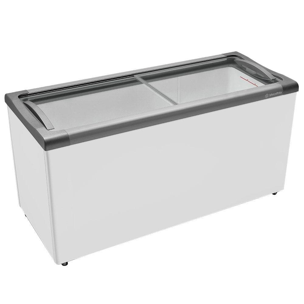 Freezer Horizontal Metalfrio NF55S Tampa de Vidro para Sorvetes e Congelados 491 Litros NF55S 110V