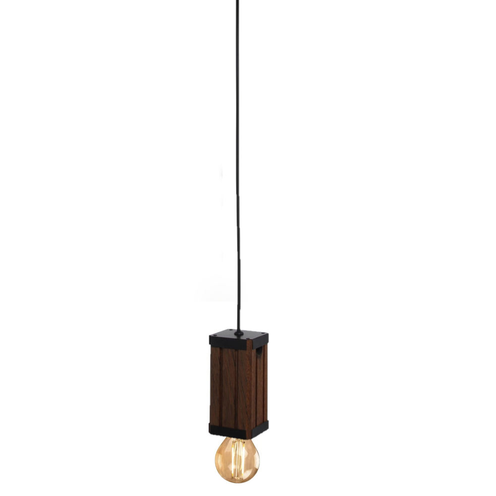 Pendente Vertical Madeira Capella Cabo Pp e Lâmpada 4w Âmbar Pendente Vertical Madeira Capella Cabo Pp e Lâmpada 4w Âmbar
