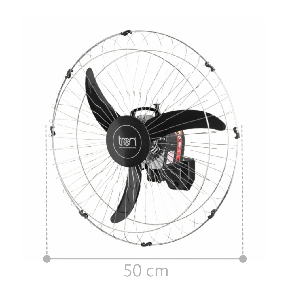 Ventilador de Parede América Preto Bivolt Grade em Aço