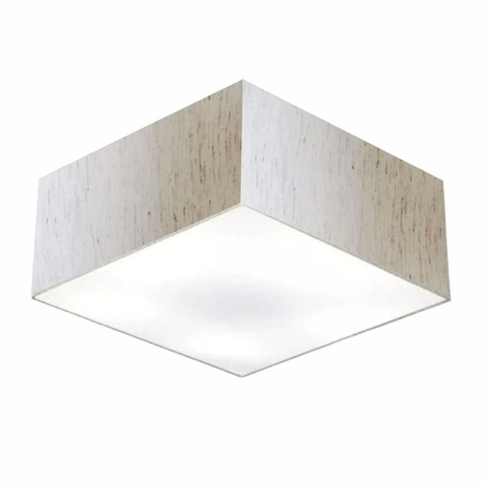 Plafon Quadrado Md-3053 Cúpula em Tecido 21/60x60cm Linho Bege - Bivolt Plafon Quadrado Md-3053 Cúpula em Tecido 21/60x60cm Linho Bege - Bivolt