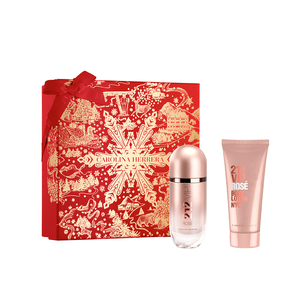 Kit 212 vip rosé carolina herrera eau de parfum 80ml e creme corporal 100ml