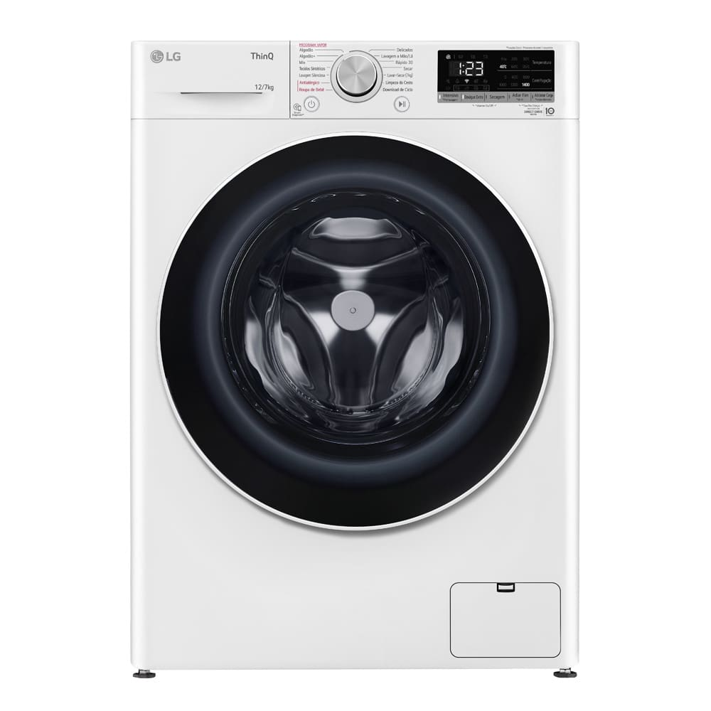 Lava e Seca LG 12Kg/7Kg Smart VC4 com Inteligência Artificial AI DD CV5012WC4 - Branca - 110V