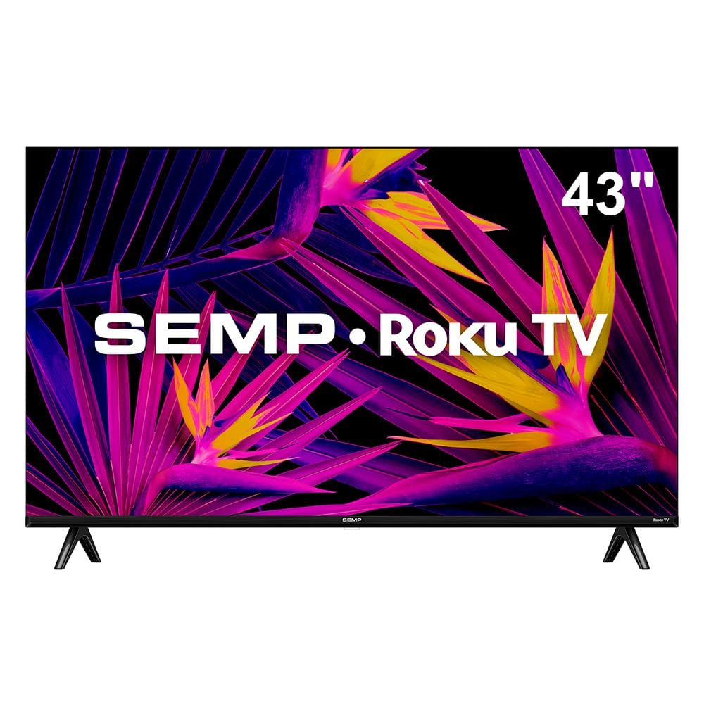 Smart TV 43" LED FHD SEMP R6610 com sistema operacional Roku, Wi-Fi, compatível com Google Assistente, Alexa e Apple Homekit