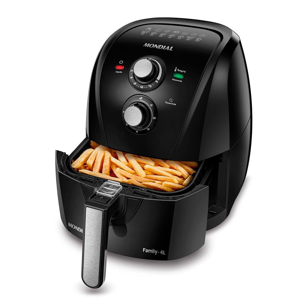 Fritadeira Elétrica Sem Óleo Air Fryer Mondial Family AFN40FB 4 L Preta - 220V