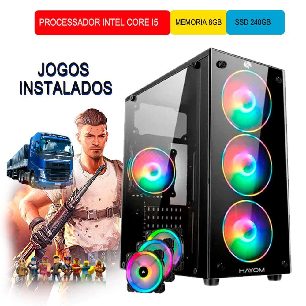 Pc Gamer Barato Intel Core i5 8GB ssd 240GB Fonte 650w - 5458448484