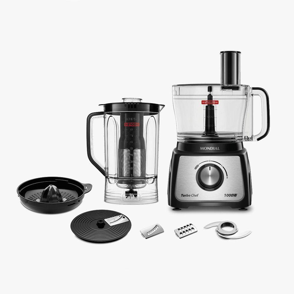 Multiprocessador Mondial Turbo Chef 7 em 1 Preto 127V MPN-01-BE - 110V