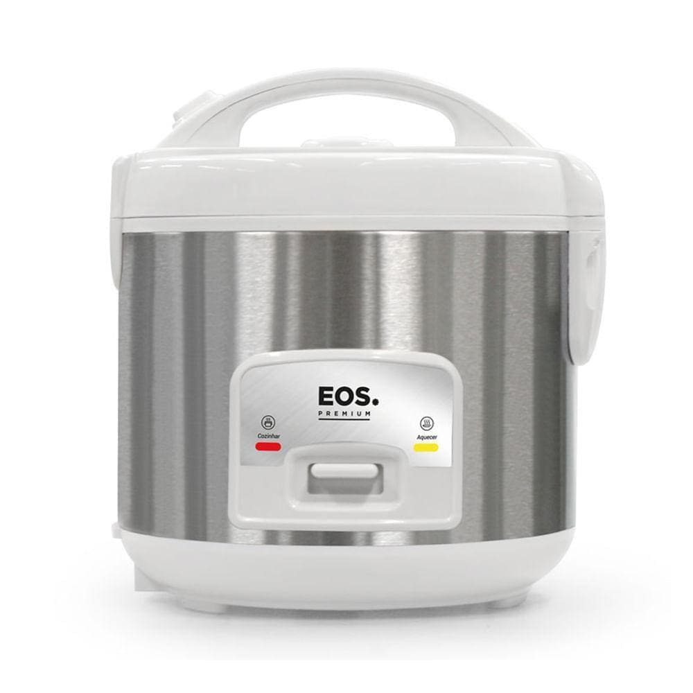 Panela Elétrica de Arroz EOS 10 Xícaras Inox Branca com Tampa de Vidro Clear Glass EPA10BI 220V 220V - 220V