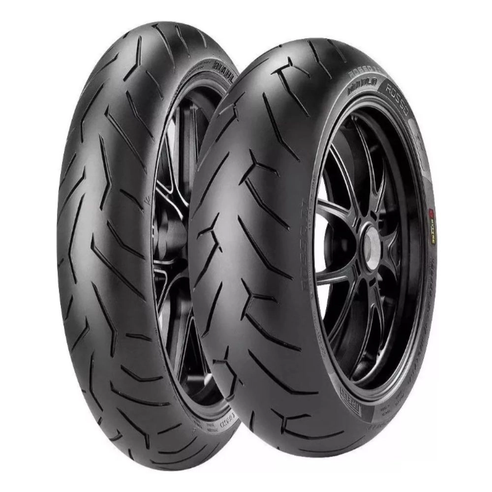 Kit Com 2 Pneus Pirelli 140/70r17 66h + 110/70r17 54h Diablo Rosso 2