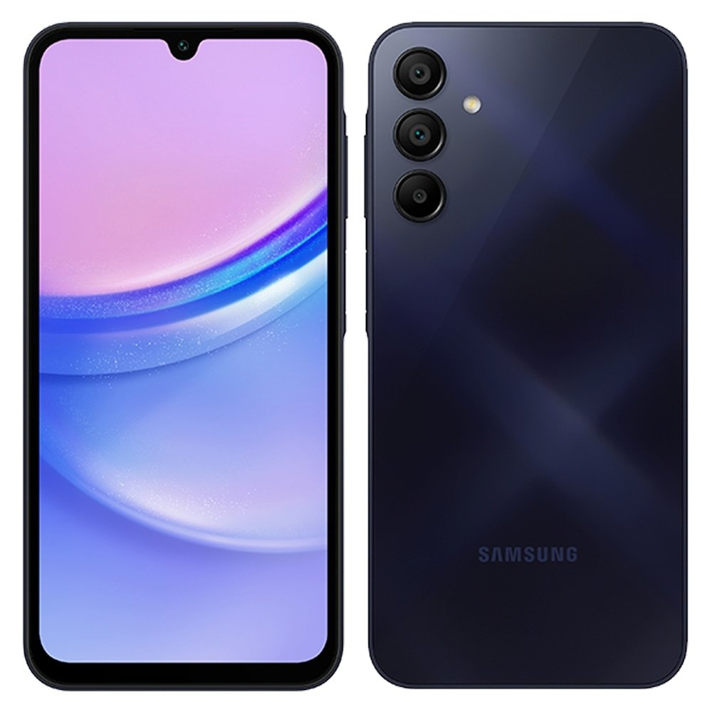 Smartphone Samsung Galaxy A15 A155M Azul Escuro - Tela 6.5", Wi-Fi+NFC,Câm.Traseira Tripla,Câm.Frontal 13MP, 4GB RAM,128GB