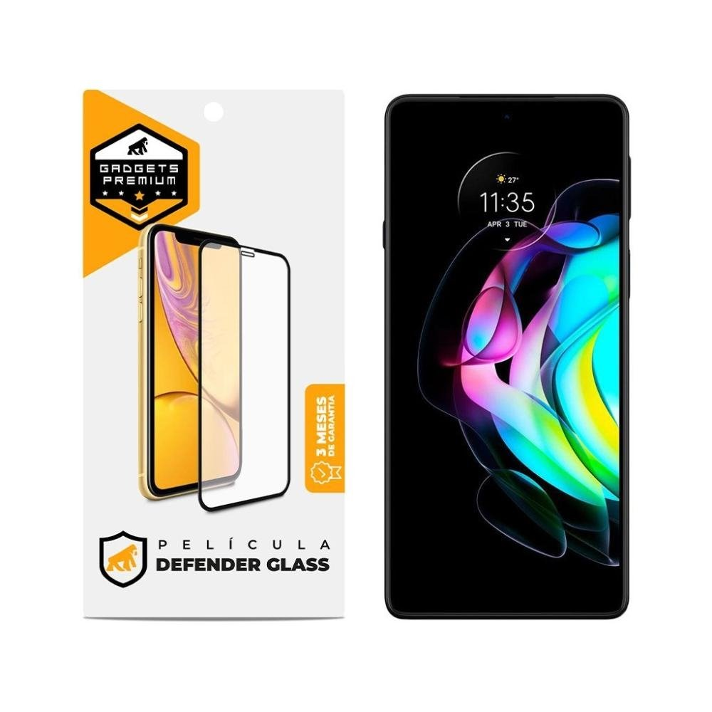 Pelicula Defender Glass para Motorola Moto Edge 20 Pro - Preta - Gshield