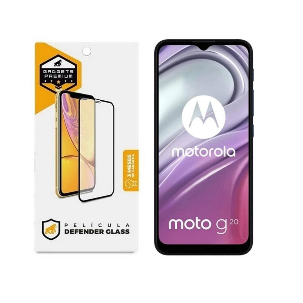 Pelicula Defender Glass para Motorola Moto G20 - Preta - Gshield