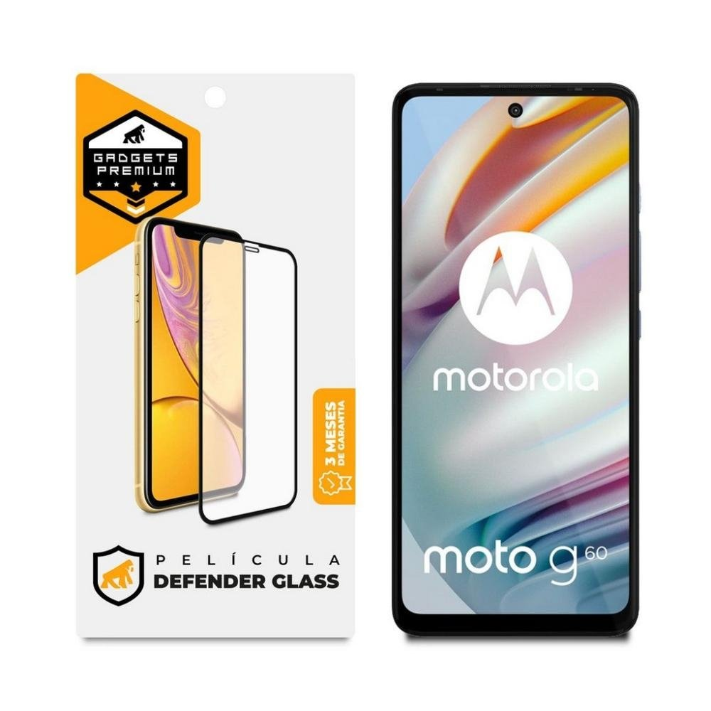 Pelicula Defender Glass para Motorola Moto G60 - Preta - Gshield