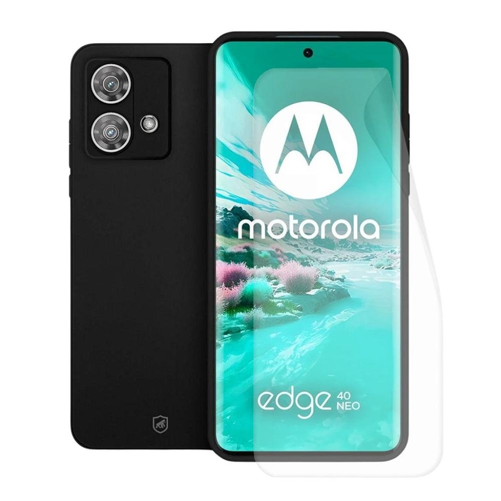 Kit Capa Silicon Veloz e Pelicula Hydrogel HD para Motorola Moto Edge 40 Neo - Gshield