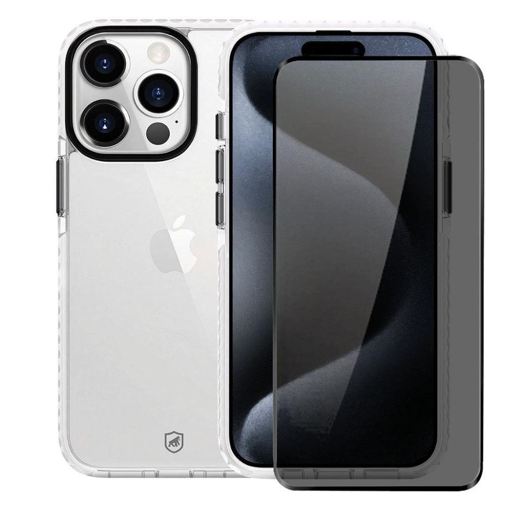 Kit Capa Urus Branca e Pelicula Defender Pro Privacidade para iPhone 15 Pro Max - Gshield